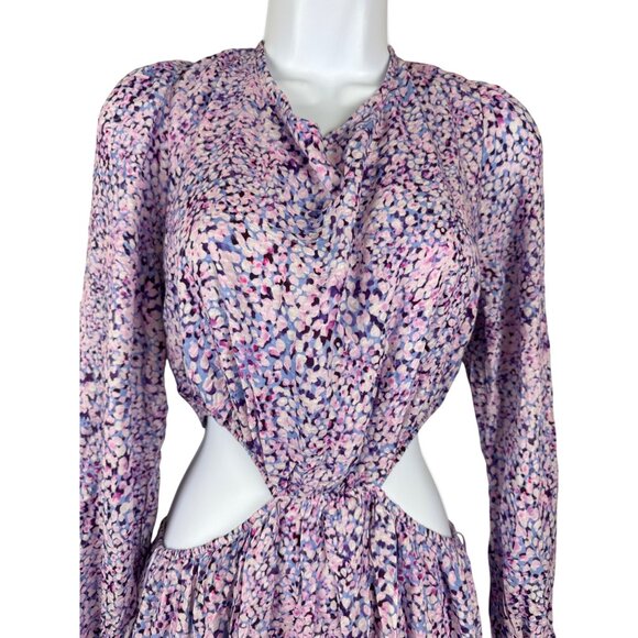 Wildfox Cutout Coco Women's Dress Purple Floral Mini Open Back Size Large NWOT - Picture 3 of 12